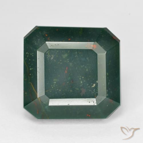 13.63 ct Octagon Cut Bloodstone, 14.2 x 13.5 mm From Madagascar, Photo A