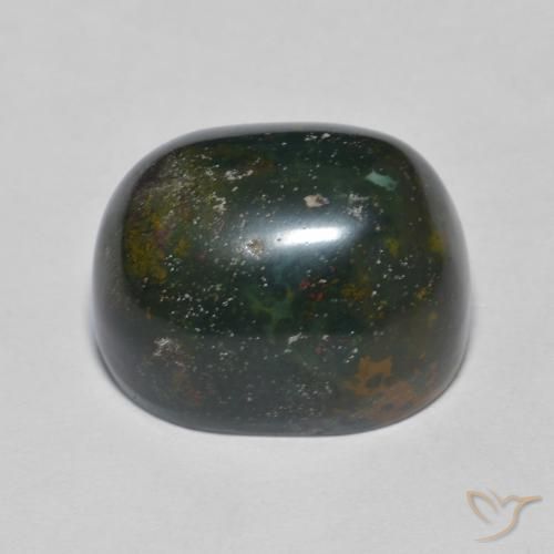 Bloodstone Gemstone in 16 x 12 mm (calibrated) Size for Sale, Bloodstone Stone in Forest Green Color