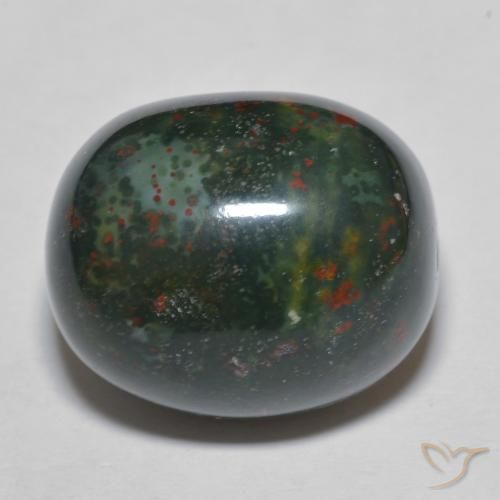 24.63 ct Multicolor Bloodstone Stone, Natural Bloodstone in Oval Cabochon Shape for Sale