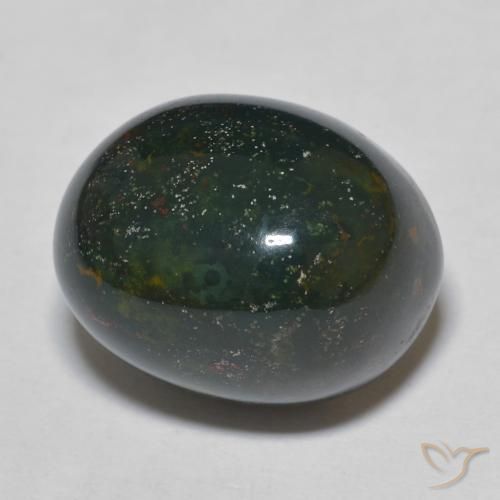 17.10 ct Multicolor Bloodstone Stone, Natural Bloodstone in Oval Cabochon Shape for Sale