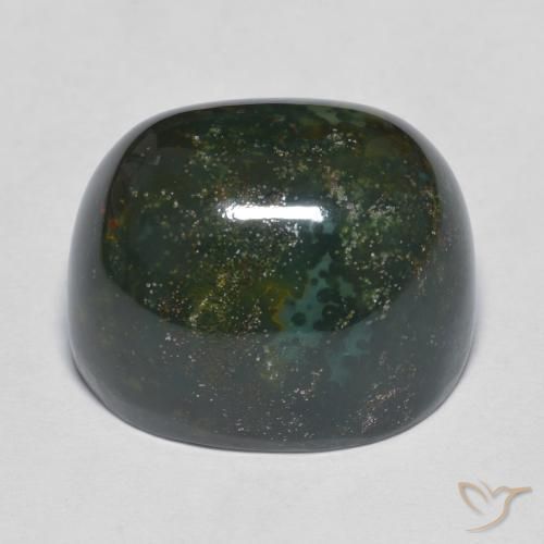 Bloodstone Gemstone in 16.8 x 13.4 mm Size for Sale, Bloodstone Stone in Green and Red Color