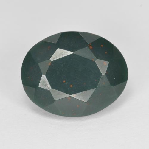 6,51 ct ovaler grüner Blutstein aus Madagaskar, Größe 13,9 x 11,2mm, natürlicher Edelstein, Opaque Reinheit, 1 Stück ovaler Blutstein, Mohs-Härte von 6,5 - 7 Geeignet für den täglichen Gebrauch im Schmuck , Photo A