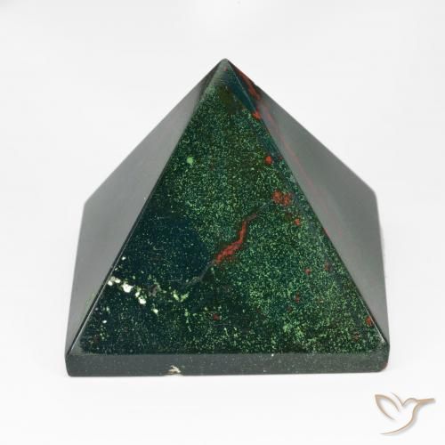 122.91 ct Pyramid Cut Bloodstone, 30.4 x 30 mm From Madagascar, Photo A