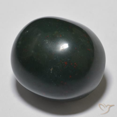 29.31 ct Green Bloodstone Stone, Natural Bloodstone in Oval Cabochon Shape for Sale