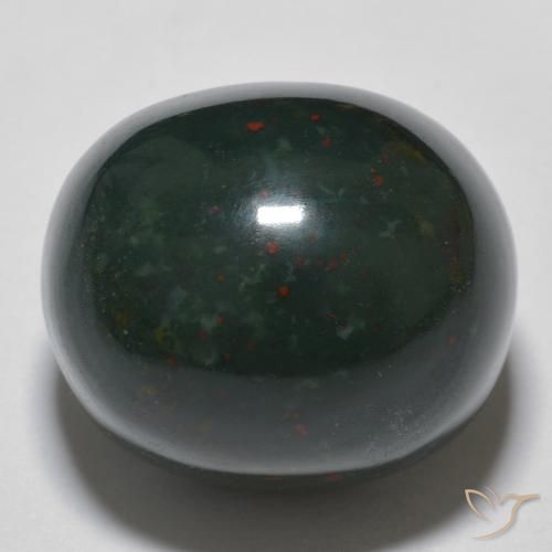 19.31ct Natural Dark Green Bloodstone, Oval, Opaque