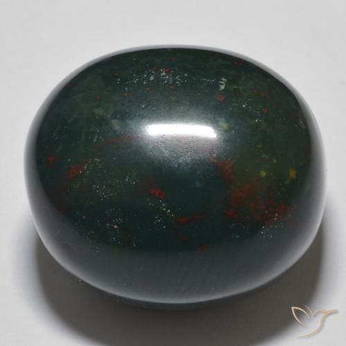 34.30 ct Multicolor Bloodstone Stone, Natural Bloodstone in Oval Cabochon Shape for Sale