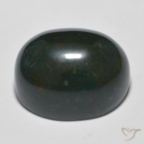 Bloodstone Gemstone in 16.6 x 13.1 mm Size for Sale, Bloodstone Stone in Forest Green Color