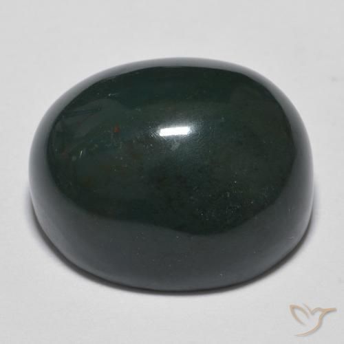 Bloodstone Gemstone in 16.9 x 14.3 mm Size for Sale, Bloodstone Stone in Dark Green Color