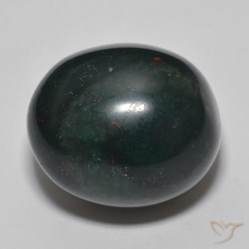 31.10ct Natural Dark Green Bloodstone, Oval, Opaque