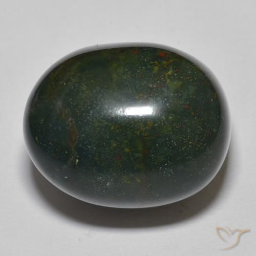 35.43ct Natural Multicolor Bloodstone, Oval, Opaque