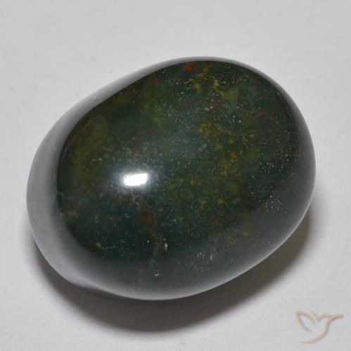 35.43 ct Multicolor Bloodstone Stone, Natural Bloodstone in Oval Cabochon Shape for Sale