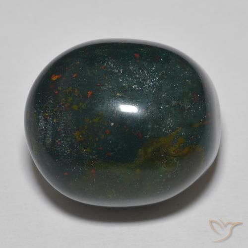 33.71ct Natural Bluish Green Bloodstone, Oval, Opaque