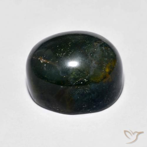 Bloodstone Gemstone in 14.2 x 11.5 mm Size for Sale, Bloodstone Stone in Deep Green Color