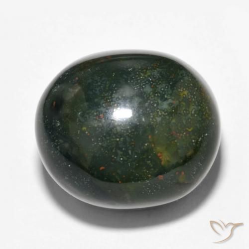 28.48 ct Multicolor Bloodstone Stone, Natural Bloodstone in Oval Cabochon Shape for Sale
