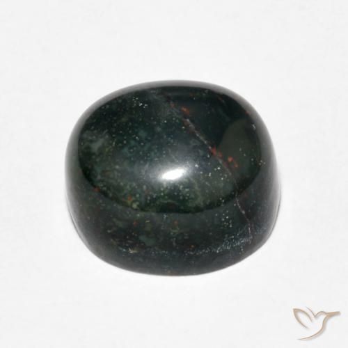 Bloodstone Gemstone in 12 x 10 mm (calibrated) Size for Sale, Bloodstone Stone in Dark Green Color