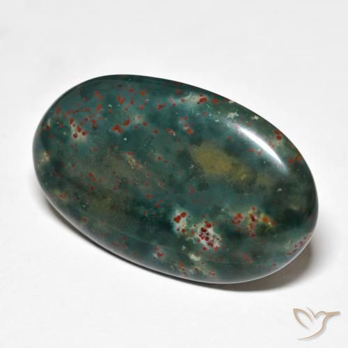 21.79 ct Multicolor Bloodstone Stone, Natural Bloodstone in Oval Cabochon Shape for Sale