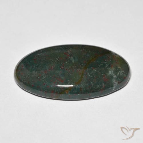 Bloodstone Gemstone in 31.3 x 20.6 mm Size for Sale, Bloodstone Stone in Green and Red Color