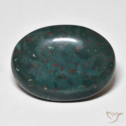 24.15ct Natural Medium Dark Green Bloodstone, Oval, Opaque