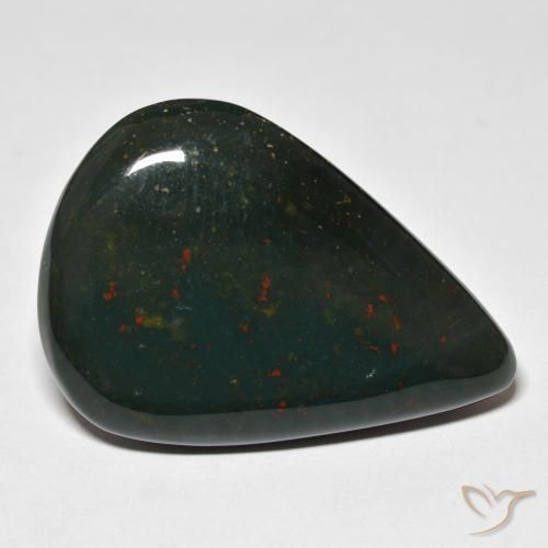 48.11 ct Green Bloodstone Stone, Natural Bloodstone in Pear Cabochon Shape for Sale