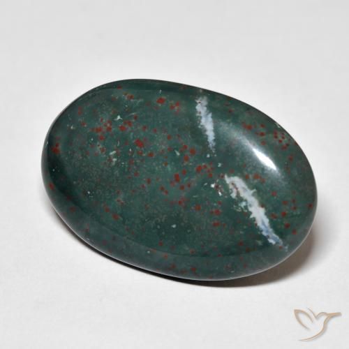 21.03 ct Multicolor Bloodstone Stone, Natural Bloodstone in Oval Cabochon Shape for Sale