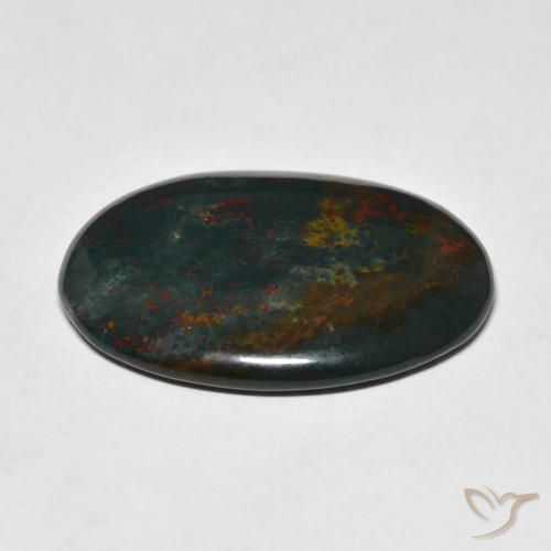 Bloodstone Gemstone in 27.9 x 20.7 mm Size for Sale, Bloodstone Stone in Dark Green Color
