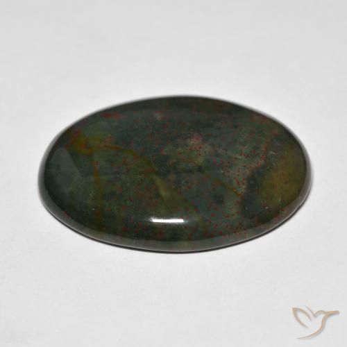 Bloodstone Gemstone in 30.9 x 24.8 mm Size for Sale, Bloodstone Stone in Green and Red Color