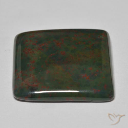 Bloodstone Gemstone in 24.1 x 23.9 mm Size for Sale, Bloodstone Stone in Green and Red Color