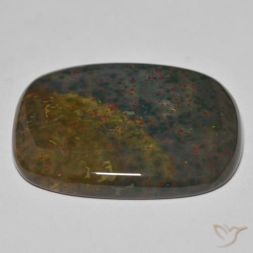 Bloodstone Gemstone in 31 x 25.1 mm Size for Sale, Bloodstone Stone in Green and Red Color