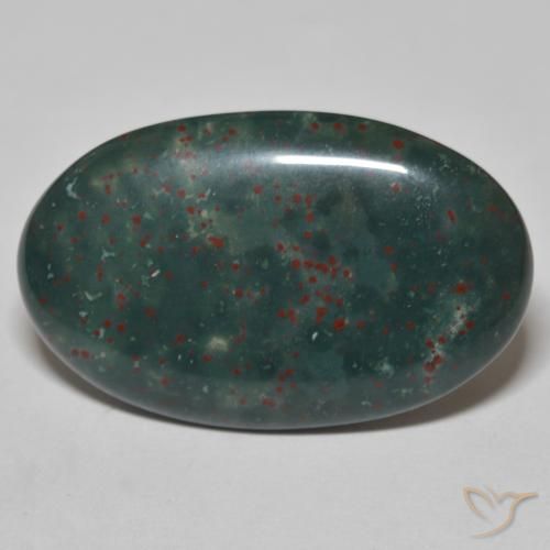 19,51 ct ovaler grüner Blutstein aus Madagaskar, Größe 29,3 x 18,2mm, natürlicher Edelstein, Opaque Reinheit, 1 Stück ovaler Blutstein, Mohs-Härte von 6,5 - 7 Geeignet für den täglichen Gebrauch im Schmuck , Photo A
