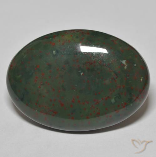 27.94ct Natural Green with Red Bloodstone, Oval, Opaque