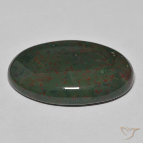 Bloodstone Gemstone in 28.8 x 20.3 mm Size for Sale, Bloodstone Stone in Green with Red Color