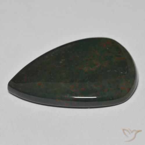 Bloodstone Gemstone in 36.6 x 27.2 mm Size for Sale, Bloodstone Stone in Green with Red Color