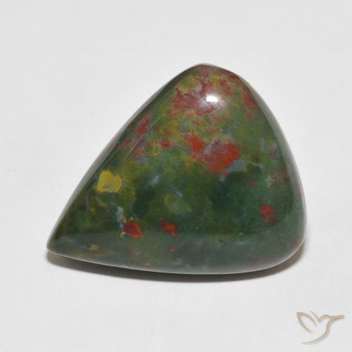 19.94 ct Pear Bloodstone, 23 x 19.3 mm From Madagascar, Photo A