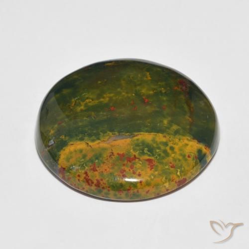 Bloodstone Gemstone in 27.1 mm Size for Sale, Bloodstone Stone in Multicolor Color