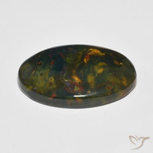Bloodstone Gemstone in 27 x 17.7 mm Size for Sale, Bloodstone Stone in Multicolor Color