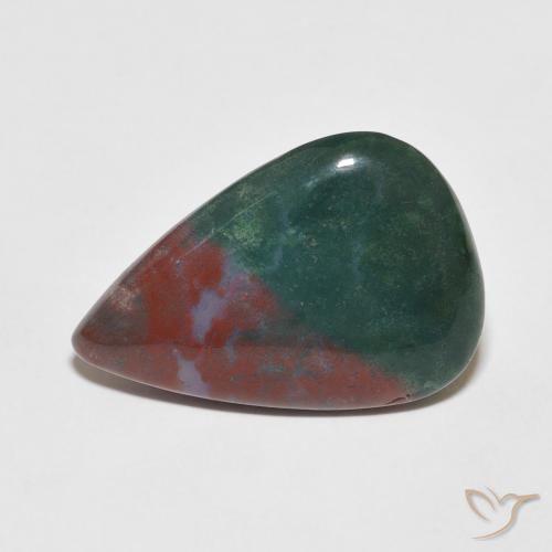 10.34 ct Pear Bloodstone, 22 x 15.1 mm From Madagascar, Photo A