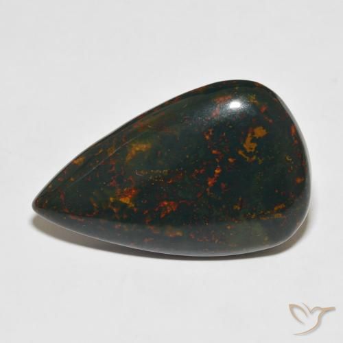 31.81ct Natural Multicolor Bloodstone, Pear Shape, Opaque