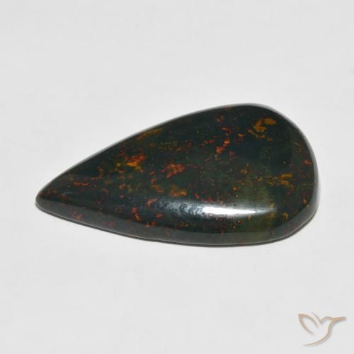 Bloodstone Gemstone in 34 x 21.4 mm Size for Sale, Bloodstone Stone in Multicolor Color