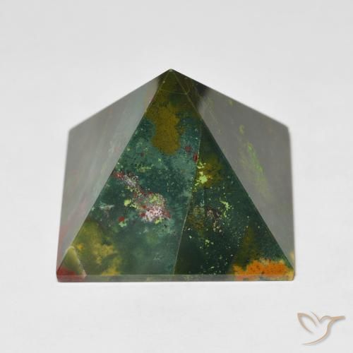 83.52 ct Pyramid Cut Bloodstone, 28 x 28.1 mm From Madagascar, Photo A