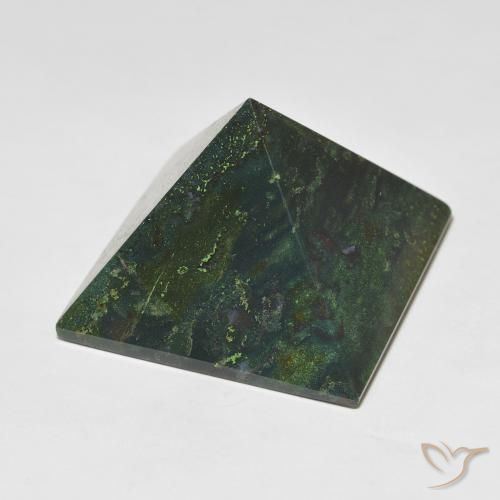 Bloodstone Gemstone in 31 x 30.7 mm Size for Sale, Bloodstone Stone in Deep Green Color