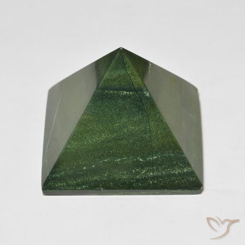 122.83 ct Pyramid Cut Bloodstone, 31.6 x 31.4 mm From Madagascar, Photo A
