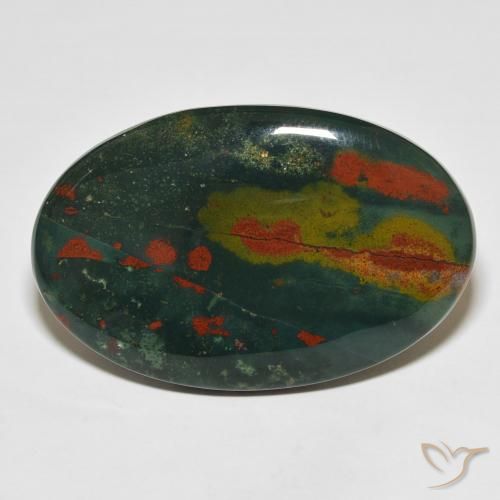 31.60ct Natural Multicolor Bloodstone, Oval, Opaque