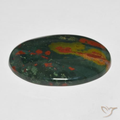 Bloodstone Gemstone in 35.4 x 23 mm Size for Sale, Bloodstone Stone in Multicolor Color