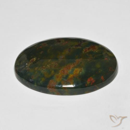Bloodstone Gemstone in 34.6 x 24.7 mm Size for Sale, Bloodstone Stone in Green and Red Color
