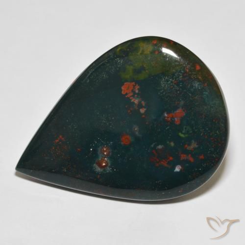 40.77 ct Pear Bloodstone, 40.7 x 29.8 mm From Madagascar, Photo A