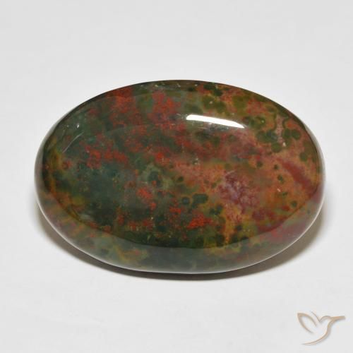 44.12 ct Oval Bloodstone, 33.6 x 22.8 mm From Madagascar, Photo A
