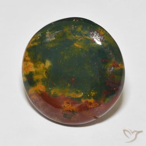 29.37 ct Multicolor Bloodstone Stone, Natural Bloodstone in Round Cabochon Shape for Sale