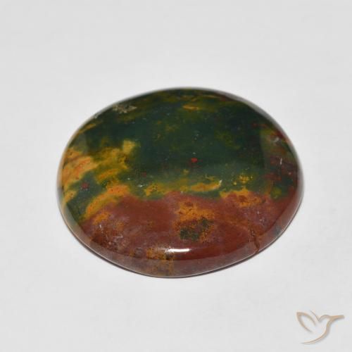 Bloodstone Gemstone in 26.4 mm Size for Sale, Bloodstone Stone in Multicolor Color
