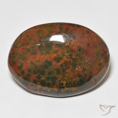 28.08 ct Oval Bloodstone, 27 x 19.7 mm From Madagascar, Photo A