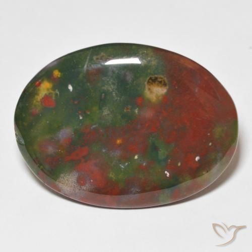 23.01ct Natural Green and Red Bloodstone, Oval, Opaque